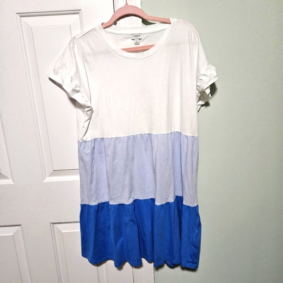 J. Crew Dresses & Skirts - J. Crew Color Block Mini Dress - White, Light Blue, and Blue